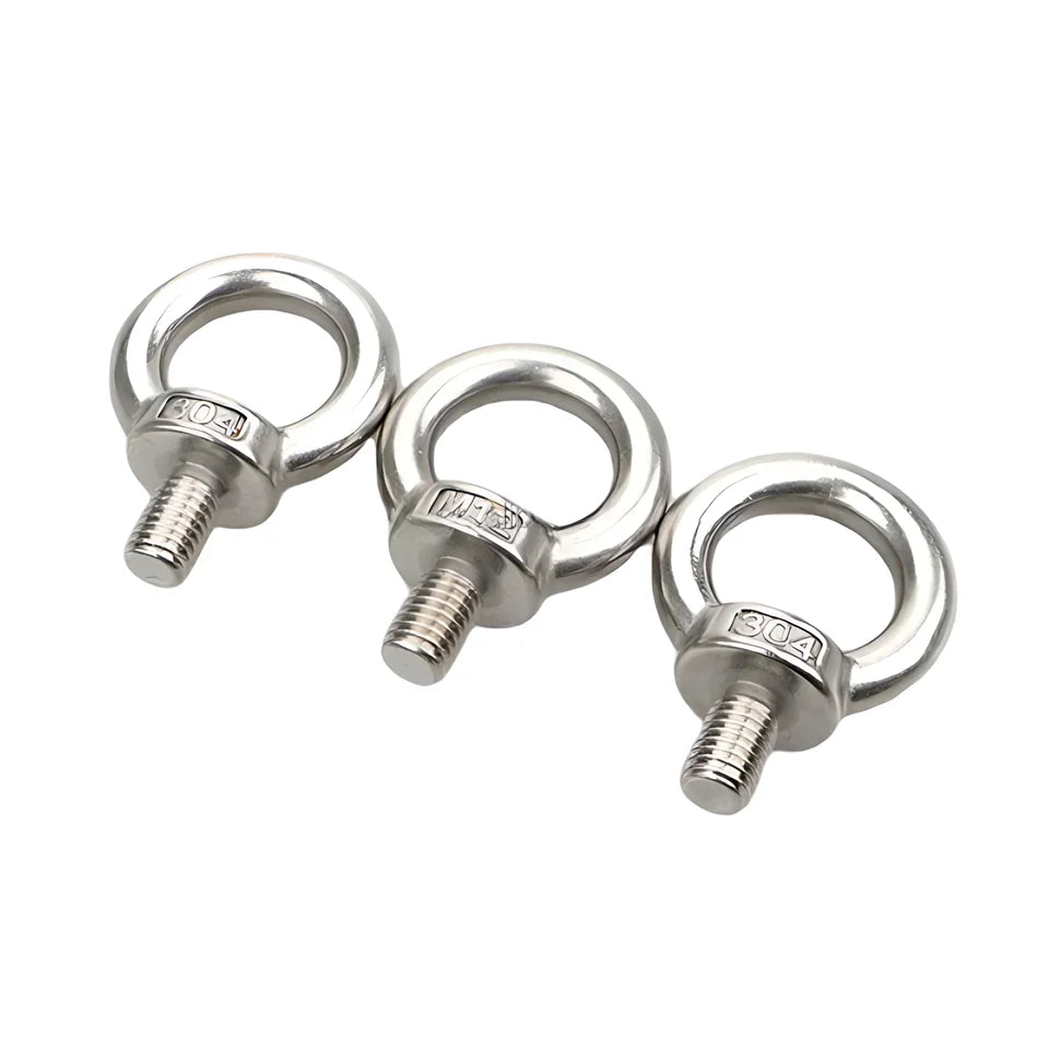 M4 M5 M6 M8 M12 M32 M33 Fully Threaded Stainless Steel SS 304/316 Swivel Lifting Eye Bolt DIN580 Plain Finish