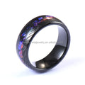 Men's Unisex 8mm Tungsten Wedding Engagement Ring Geometric Pattern Texture Black Damascus Steel Purple Sandstone Anniversary