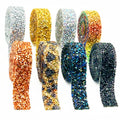 Hotfix Leopard Print Iron-On Rhinestone Ribbon Strip Applique Popular Style for Wedding Dresses Bags Shoes