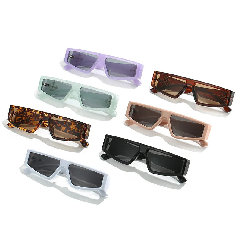 Retro Small Rectangle Red Sunglasses Women Vintage Square Men Luxury Brand Fashion Punk UV400 Protection Eyewear
