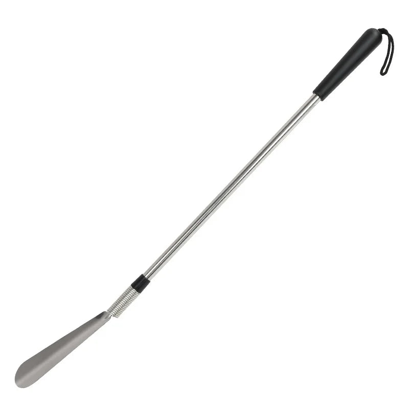 60cm Long Handle Metal Shoehorn Shoe Helper Adjustable Extendable Stainless Steel Telescopic Shoe Horn