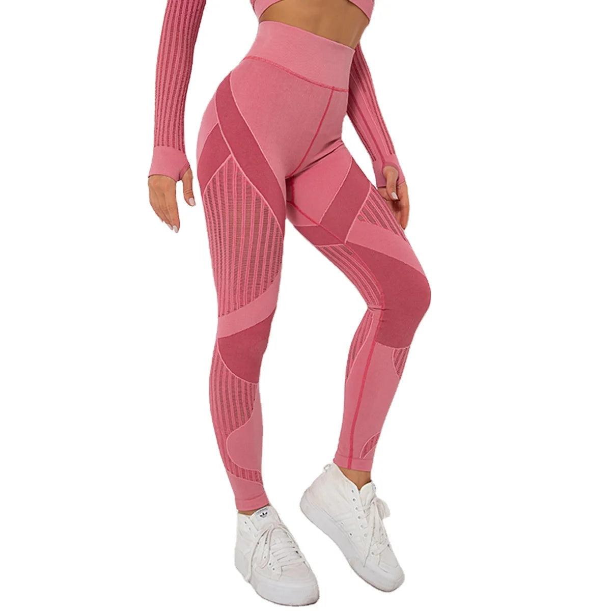 High Waist Seamless Gym Sport Leggings With Mesh Spots Fitness Workout Leggings for Women