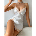 Wholesale Summer Comfortable Hot Sexy Ladies Silk Short Sleeve Breathable Womens Lace Sleepwear Pajamas