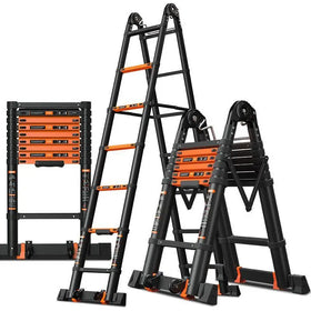 Aluminum Telescopic Foldable 6-Step Modern Ladder with 150kg Load Capacity Thickened Design for Multifunctional Engineering Use