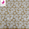 HY2480 High-end Quality White Heavy Beaded Embroidery Coiling Lace With Sequins and Pearls for Bridal Fabric
