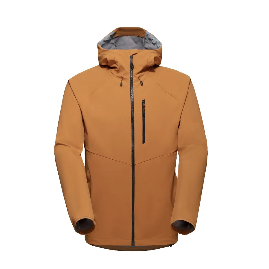 Active High Bonded Woven OEM Service Waterproof Windproof Breathable Eco-Friendly Zipper Stand Collar Men's Casual Jacket