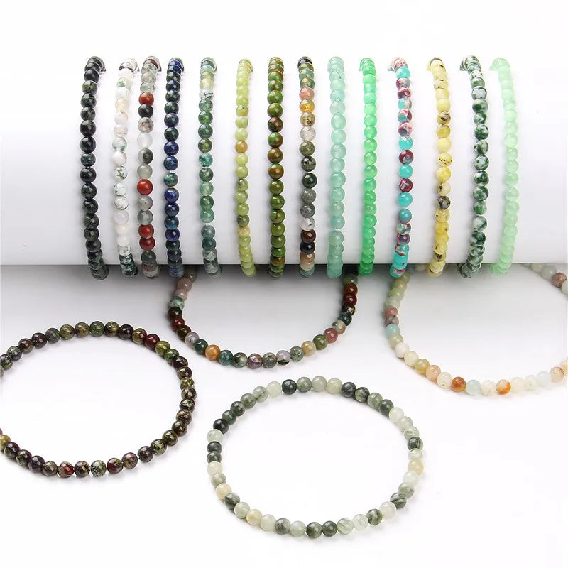 Natural Gemstone Round Beads Stretch Woman Bracelets Adjustable  Custom Agate Feng Shui Friendship Jade Men Bead Bracelet