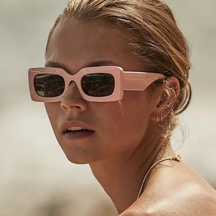 20877 Fashion Plastic Vintage Candy Color Lens Rectangle Trendy Women Men Shades Jelly Color Sun Glasses Sunglasses 2023