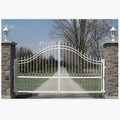 Powder Coated White Ornamental Hand Forged Wrought Iron Works  Driveway Gates Pictures for Garden