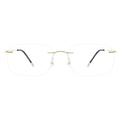 High End Titanium Black Custom Logo Eyewear Flexible Spectacle Eyeglass Frames Rimless Titanium Optical Glasses