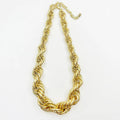 Meetyoo Hot Sale Alloy Rope Chain Necklace Thick Big 18K Gold Plated Waterproof Non Tarnish Chain Necklace for Women