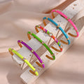 Ins Stainless Steel Bangles Jewelry Women Gold Plated Bangles Trending Open Cz Cuff Bangle Colorful Tarnish Free Enamel Jewelry