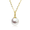 White Gold Rose Gold Yellow Gold Plated Freshwater Cultured Mother of Pearl Pendant Necklace