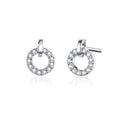 Fashion 925 Sterling Silver Exquisite Circle Round Stud Earrings for Women Stylish Zircon Small Earrings Trendy Jewelry SCE767