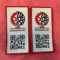 Stitching Border Scanned QR Code Taffeta Woven Badgerecycled Material Weaving QR logo Clothing Woven Patch
