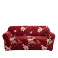 Home Wedding Red Floral Living Room Universal Spandex Protective Stretch 2-Seat Sofa Covers