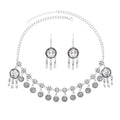 Maang Tikka Women Silver Coins Ball Tassel Belly Dance Head Chain Earrings Set Costume Gypsy Turkey Jewelry Set