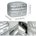 Wholesale Fashion Letter Zipper Down Cloth Soft Puffy Waterproof Resistant Makeup Bag for Pouch