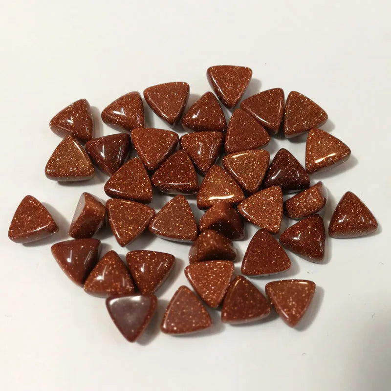 DIY Hot Seller Big Sale Special Gold Sand Stone 10mm Triangle Cabochon Crafts