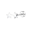 Silver Color Stainless Steel Earrings for Girls Fashionable Cute Star Heart Butterfly Moon Ear Studs Women's Jewelry
