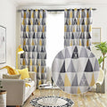 Nordic Geometric Printing Bedroom Living Room Home Polyester Thermal Insulated Blackout Window Curtain