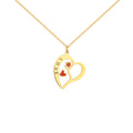 Fashion Jewelry 2025 18k Gold Plated Necklaces Delicate Heart Engraved Rose Flower Epoxy Necklace Women Valentine's Day Present