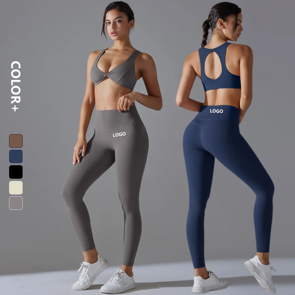 2024 Newest Custom Two Pieces Fall Sportswear With Logo Gym Sweatsuit Yoga Sets Fitness Clothes Suits for Women