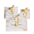 Luxury Marble Printing Happy Times Printed on Paper Gift Shopping Bag Packing
