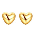 Certified 18K Rose Gold Love Heart Stud Earrings Simple Temperament Small Earrings Au750 Gold Yellow Women's Wholesale