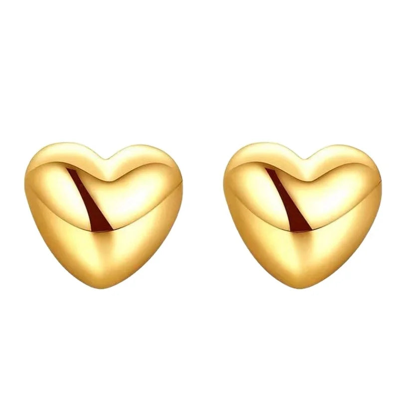 Certified 18K Rose Gold Love Heart Stud Earrings Simple Temperament Small Earrings Au750 Gold Yellow Women's Wholesale