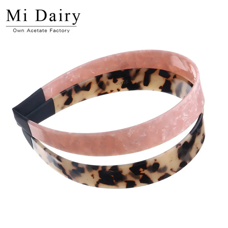 MiDairy Stock Wholesale 2.2cm Wide Acetate Hair Hoop Hairband Clips Accessories for Women Girls