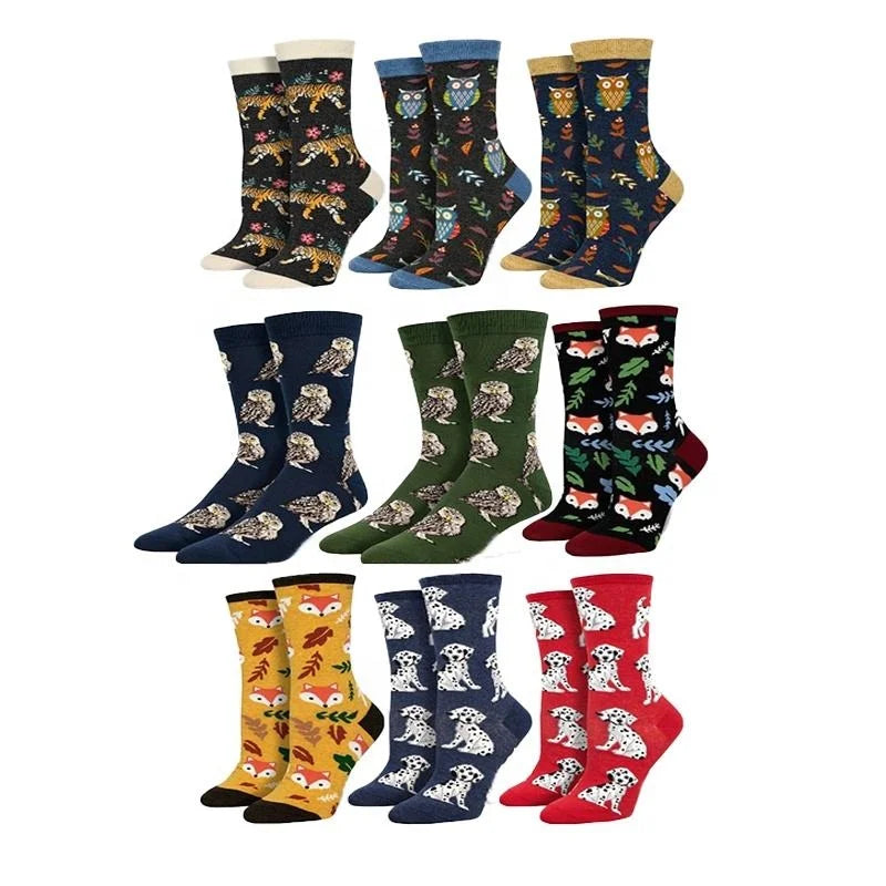 Wholesale Novelty Animal Pattern Socks Men Unisex Trendy Funky Funny Cotton Crew Socks