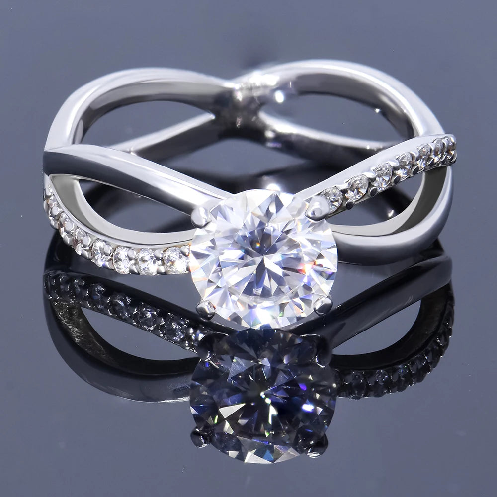 Fashion Moissanite Gemstone  Lady's  Ring  S925 Fine  Jewelry