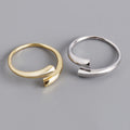 High Quality Fashion 925 Silver Plain Simple Irregular Rings Jewelry 18K Gold Plated Sterling Silver Rings for Women