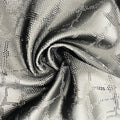 PFAS FREE Python Snake Pattern PU Leather Fabric Stretch Leather Fabric Designer Faux Leather for Dress Pants Jackets Customized