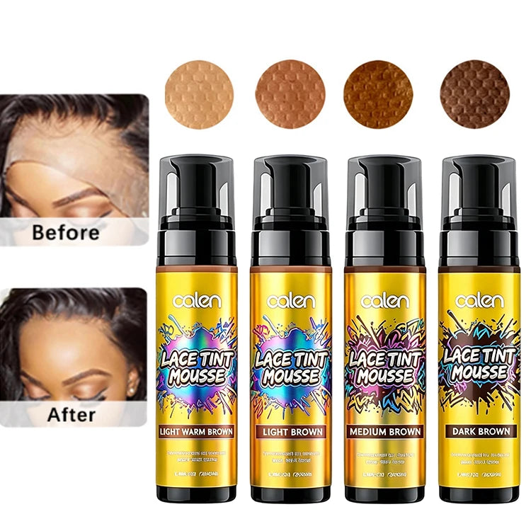 200ml Private Label Closures Frontals Brown Color Lace Tint Foam for Wigs Lace Tint Mousse Vendor Permanent Dye Fast Dry