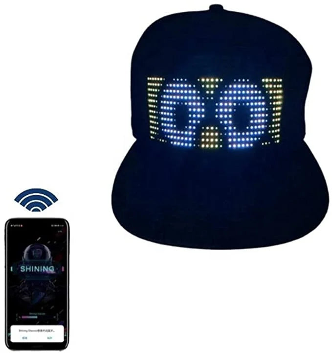 Programmable Led Display HatsAnimated Light up LED Hat With Smartphone Control