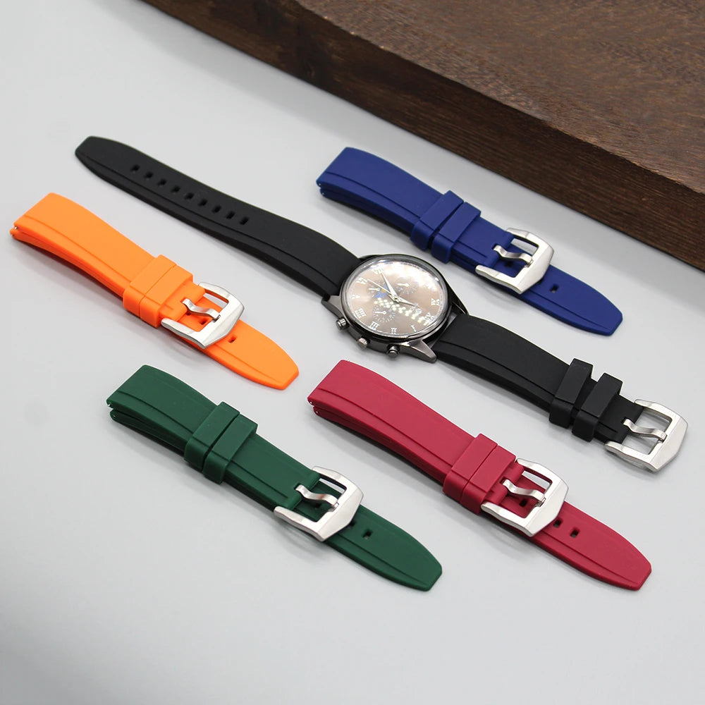 Straight End Quality Silicone Watch Bands 20mm 20mm 24mm Waterproof Rubber Watch Strap Quick Release for RLX Diver Watch