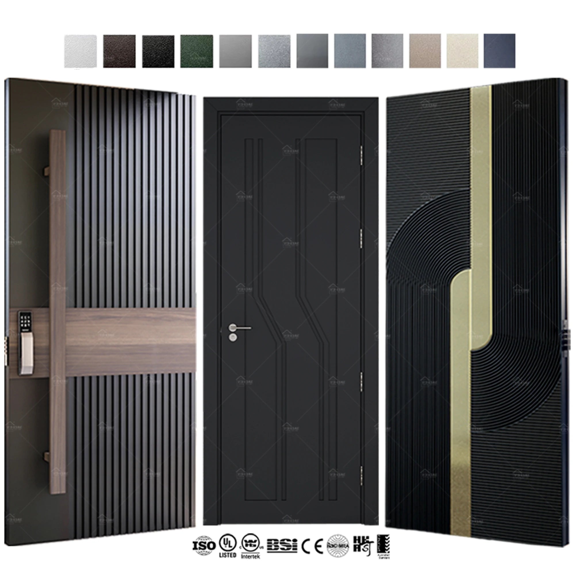 Chinese Latest Main Door Design Stainless Steel Smart Lock Spain Front Doors Luxury Home Exterior Security Pivot Doors
