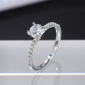 European and American Simple Zircon Engagement Wedding Copper Plated Platinum Diamond Ring