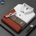 High Quality Cotton Fabric Strip Men's Business Casual Short Sleeve for  Shirt Elastic Collar for Men Embroidered Knitted