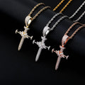 Top Design Hip Hop Cross Pendant Necklace Micro Pave Cubic Zircon Pendant With Tennis Chain Fashion Jewelry for Gift