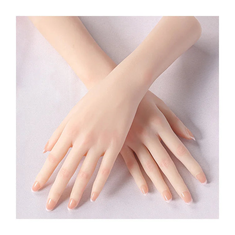 Highly Simulated Artificial Hand Model for Display Acupuncture Manicure Platinum Silicone Realistic Fake Hand Model