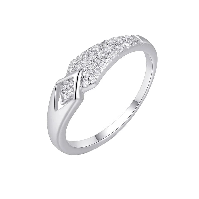 Kirin Jewelry's Simple 925 Sterling Silver Gold Plated Zircon CZ Ring for Wedding Engagement or Party