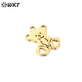 WT-SSP031 New  Hollow Skinny Bear Pendant DIY Personality Creative Animal Cute Bear Jewelry Accessories Stainless Steel Pendant