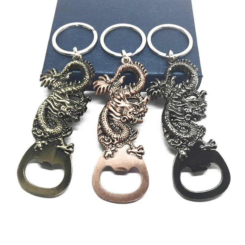 Auspicious Dragon Key Chain Bottle Opener Metal Key Chain Pendant Gift Beer Bottle Opener
