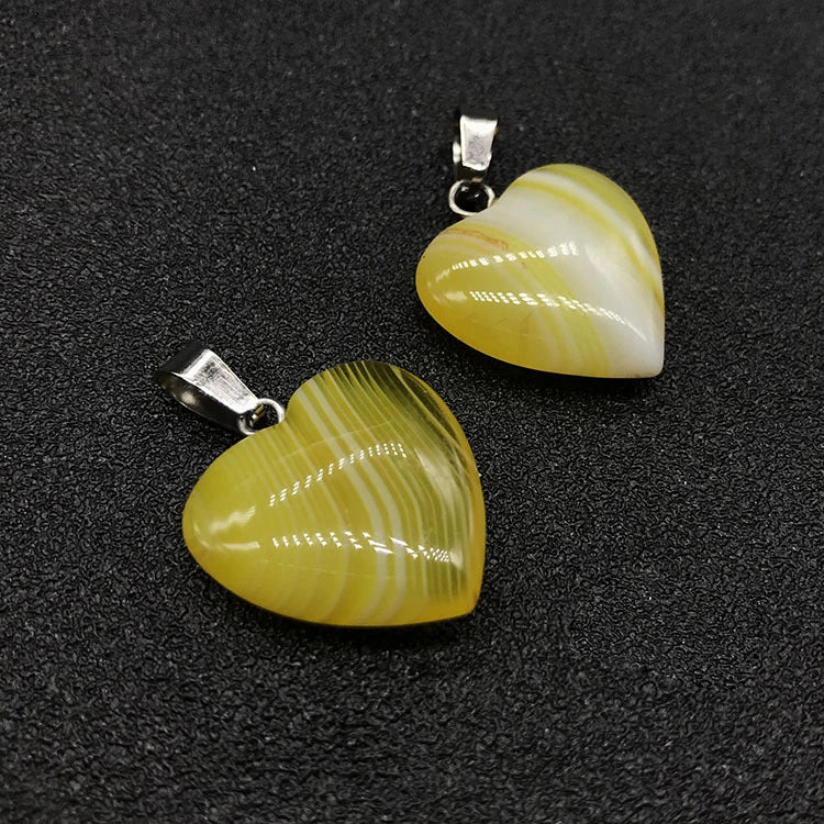 2026 Holiday Gifts Agate Heart Pendant Earring Crystal Necklace Crystals Jade Stone