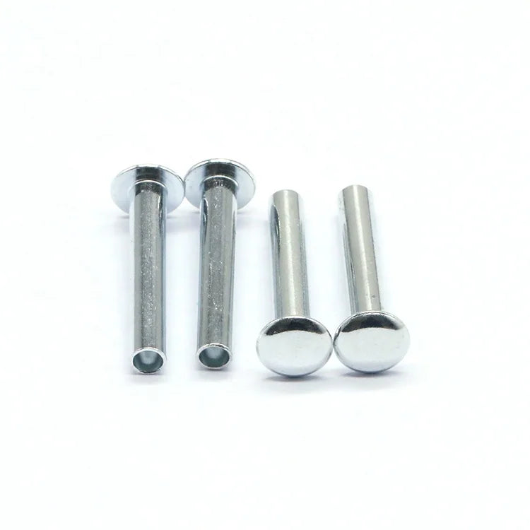 Factory Direct Sale High Quality Low MOQ Galvanized Iron Flat Head Semi Tubular Rivets for Manufacture