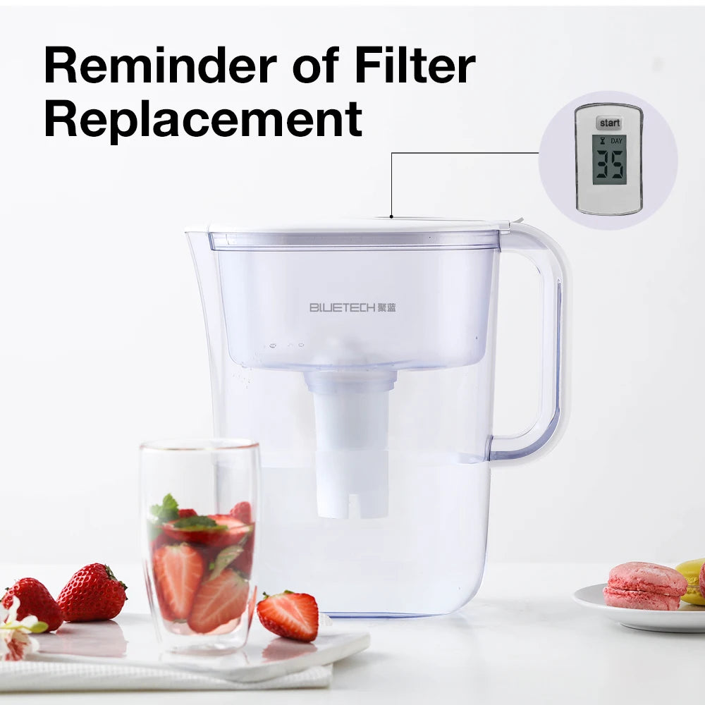 10 Cup Capacity Alkaline Ionizer Water Pitcher Purifier Filter Portable Manual Plastic Purifier Removes Chlorine Heavy Metal
