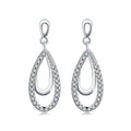 YH JEWELLERY Elegant 925 Sterling Silver Earrings Vintage Creative Drop Shaped Cubic Zirconia Earrings